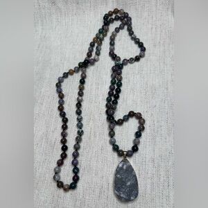 Western Bead And Stone Necklace Bohemian Southwestern Necklace Rodeo Jewelry